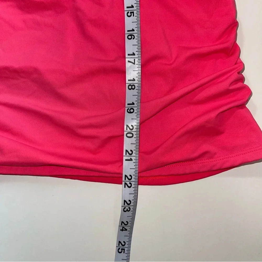 Athleta Hot Pink Halter Triangle Ruched Tankini Swim Top Small Women’s